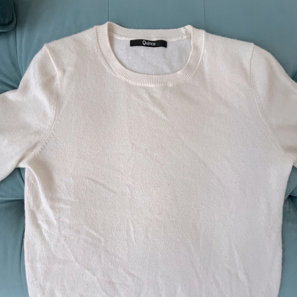 Beautiful Quince 100% cashmere crew neck sweater.